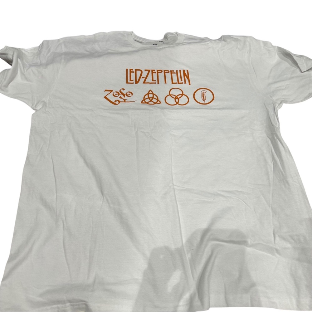 Led Zeppelin White Band Tee T-Shirt Graphic Tee Size 2XL NWOT